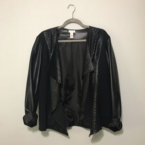Chico’s Black Faux Leather Jacket